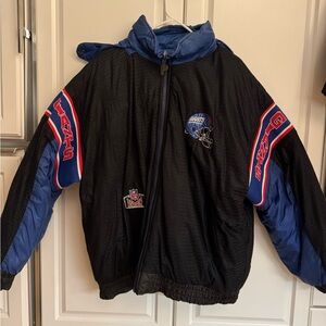 Giants Black and Blue puffer Jacket REVERSIBLE